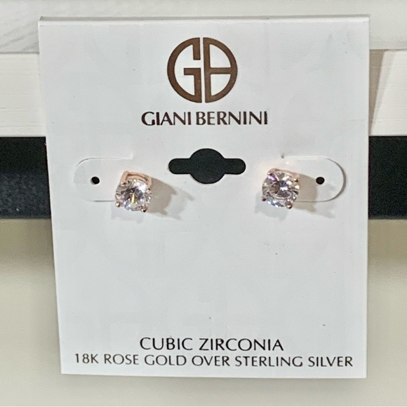 Giani Bernini NWT cubic zirconia 18k rose gold stud earrings - Picture 12 of 14